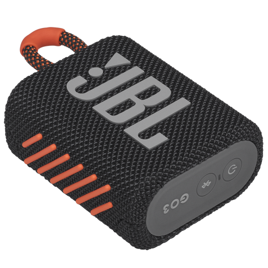 JBL Go 3 - Black / Orange - Portable Waterproof Speaker - Detailshot 3