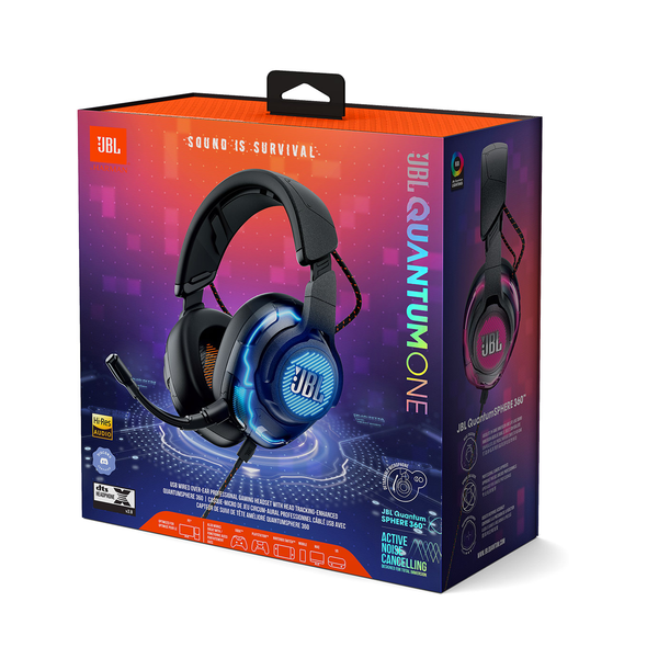 JBL Quantum One RGB Wired Over Ear Noise Cancelling Gaming Headset - Black  (Renewed)