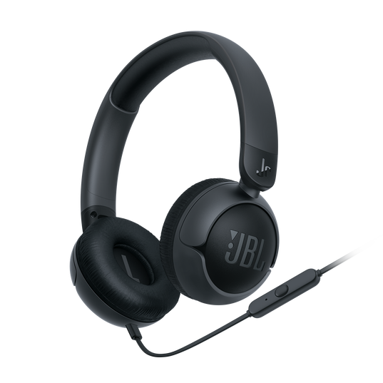 JBL Junior 320 - Black - Wired on-ear kids headphones - Hero