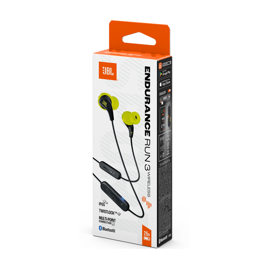 JBL Endurance Run 3 Wireless - Black / Lime - Wireless Sport Headphones - Detailshot 15