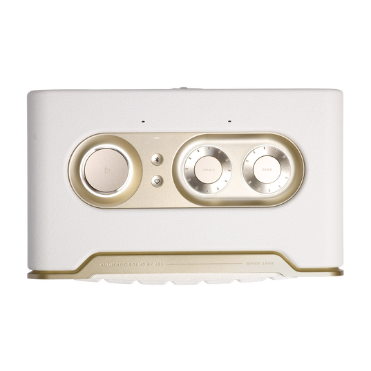 JBL Authentics 200 - White - Smart home speaker with Wi-Fi, Bluetooth and Voice Assistants with retro design - Top