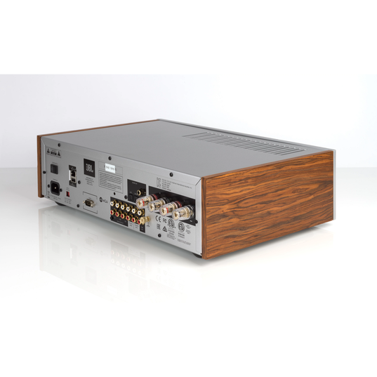 JBL SA750 - Teak - Streaming Integrated Stereo Amplifier - Left