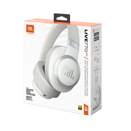 JBL Live 770NC - White - Wireless Over-Ear Headphones with True Adaptive Noise Cancelling - Detailshot 10