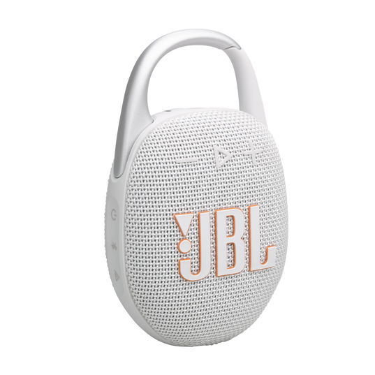 JBL Clip 5 - White - Ultra-portable waterproof speaker - Hero