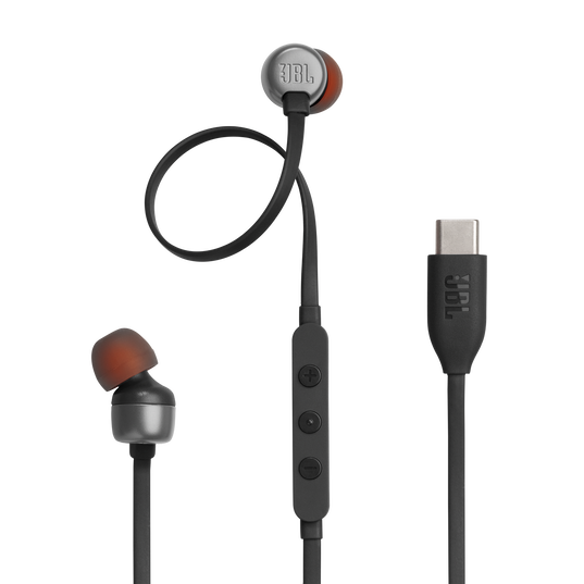 JBL Tune 310C USB - Black - Wired Hi-Res In-Ear Headphones - Hero