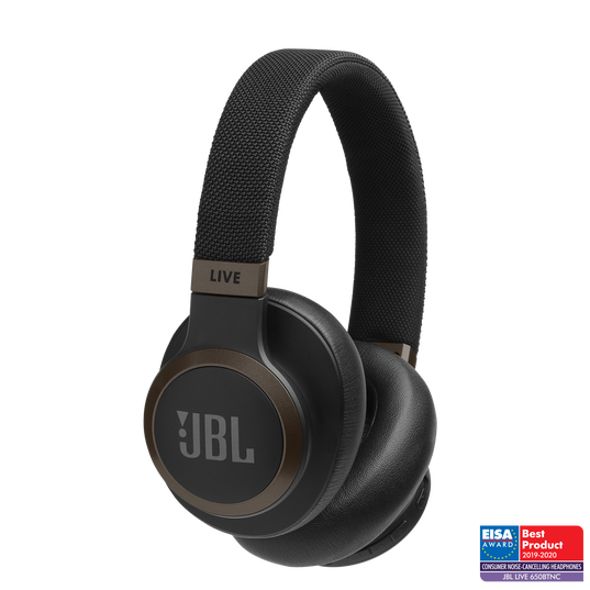 JBL Live 650BTNC - Black - Wireless Over-Ear Noise-Cancelling Headphones - Hero